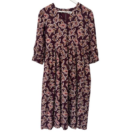 Seasalt Cornwall Sea Line Dress Printed Floral Midi Dress Size 4 - Picture 1 of 7